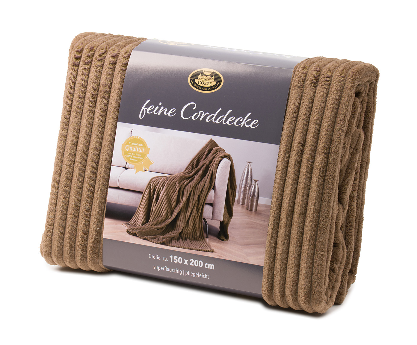 Kuscheldecken Light Cord Optik 150x200 taupe